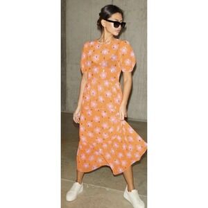 Never Fully Dressed Sienna Maxi Dress Orange Pink Floral, Size 14